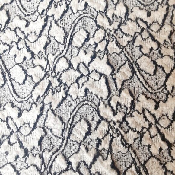 NEW Catherine Malandrino Midi Pencil Skirt White Black Heathered Lace Small - Picture 4 of 7